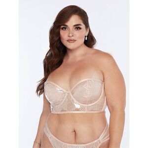 Savage X Fenty HYPER REAL LACE AND VINYL BUSTIER 2X soft pink